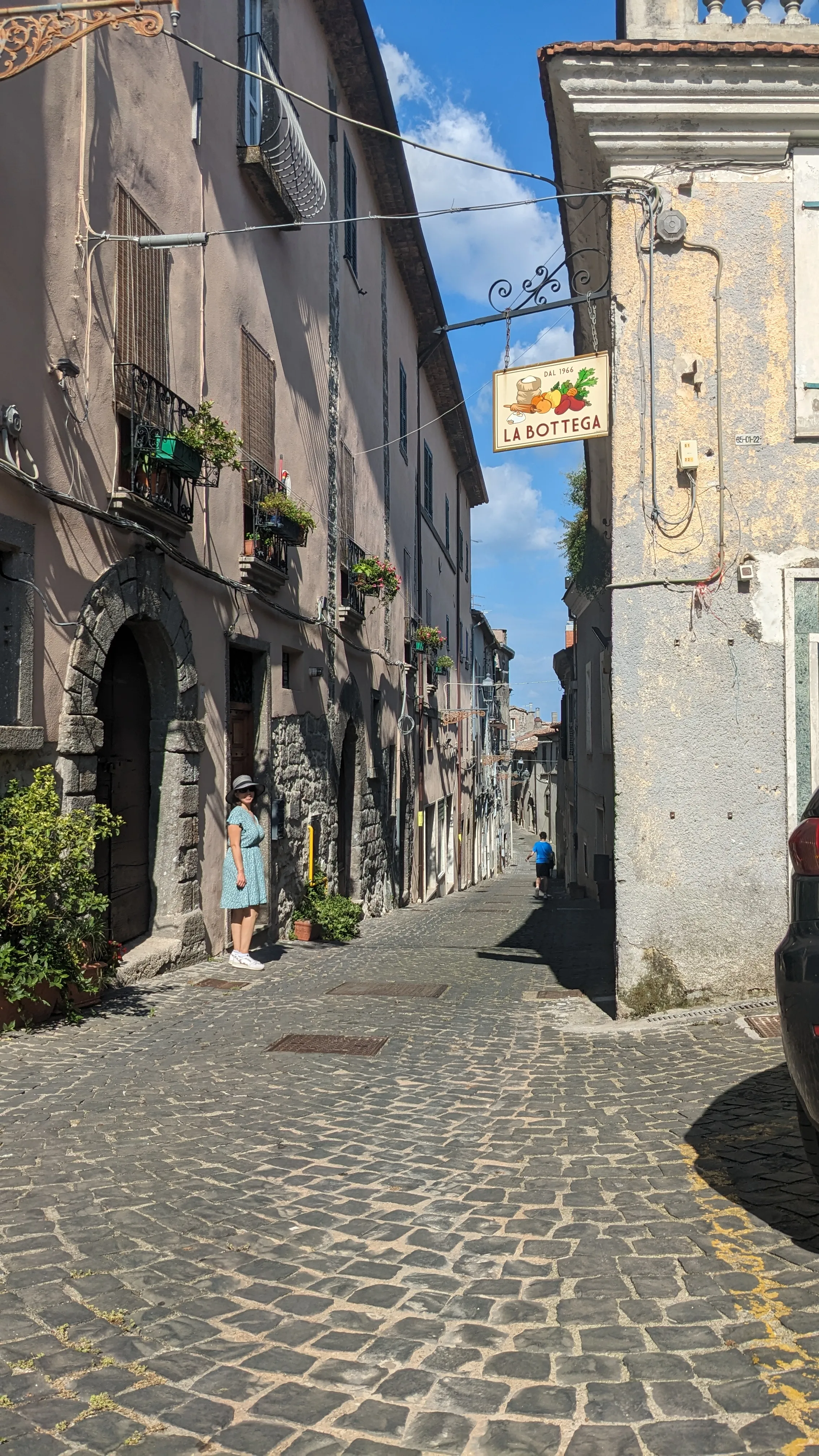 Narrow street with cobblestone